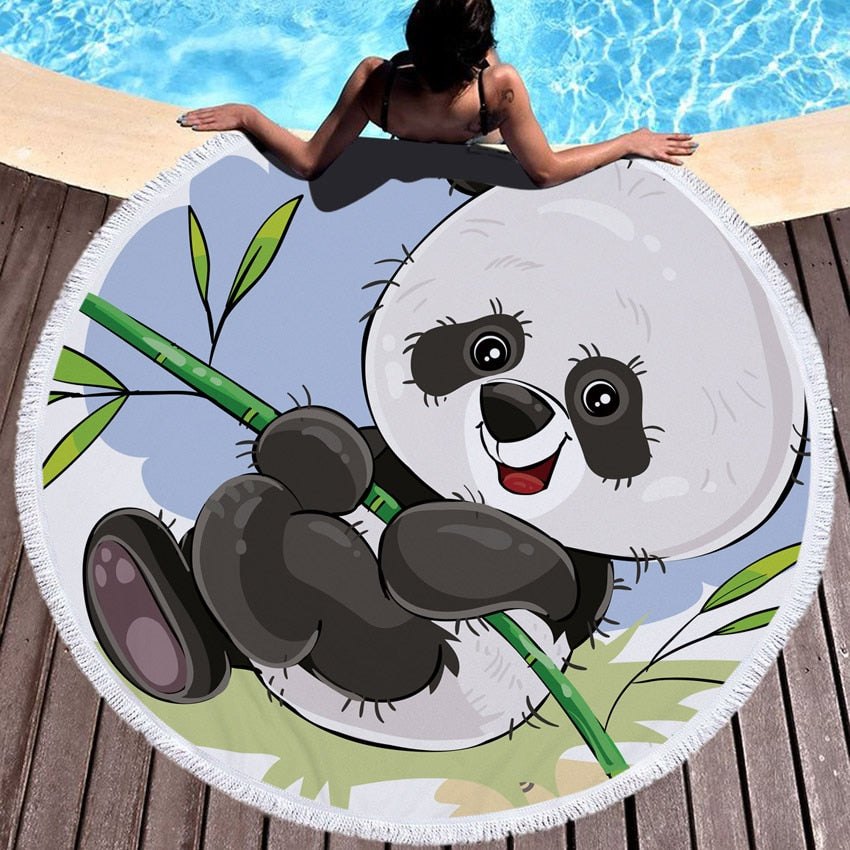 Round Panda Towels