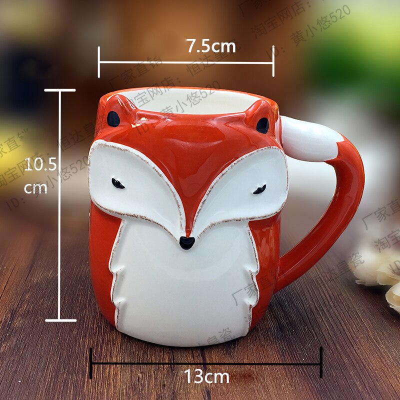 Large Ceramic Fox Coffee Mug