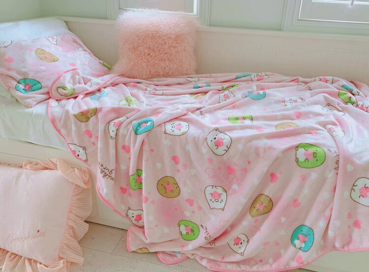 Adorable Super Soft Kitty Blanket and Pillowcase