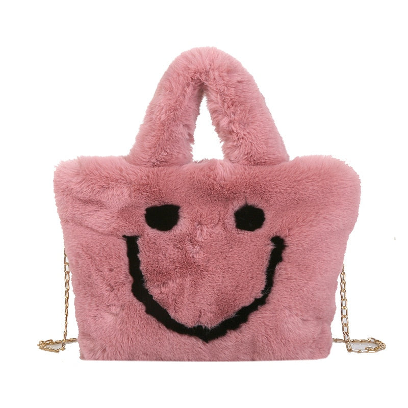 Plush Smiley Face Bag