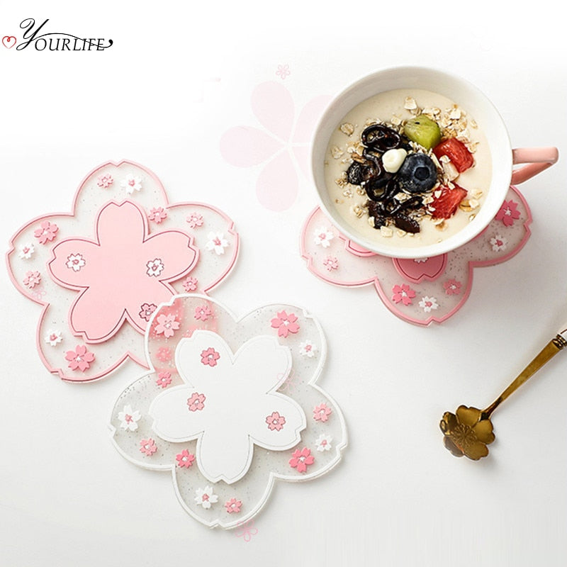 2Pcs Japanese Style Cherry Blossom Coaster