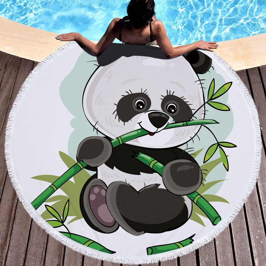 Round Panda Towels