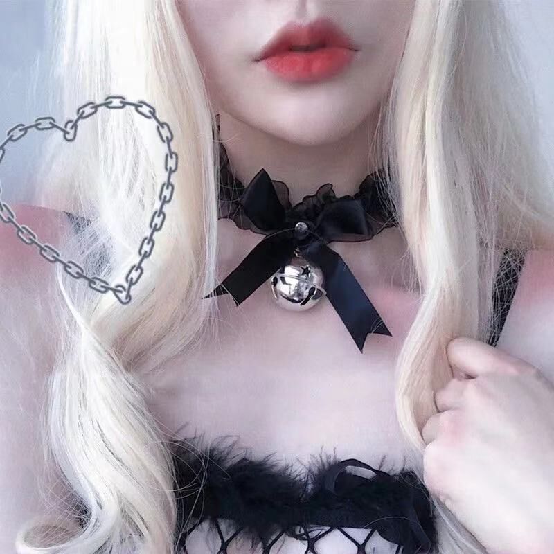 Bowknot Lace Bell Choker Necklace