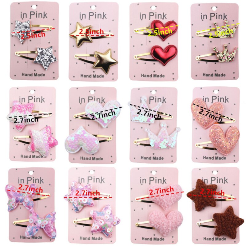 Stars, Hearts, and Crowns Hair Clips