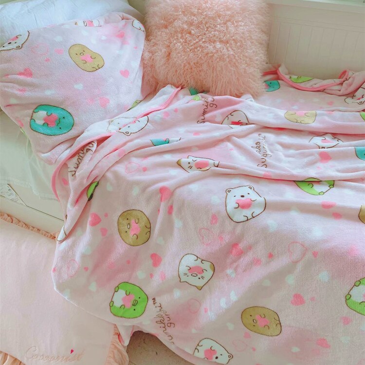 Adorable Super Soft Kitty Blanket and Pillowcase