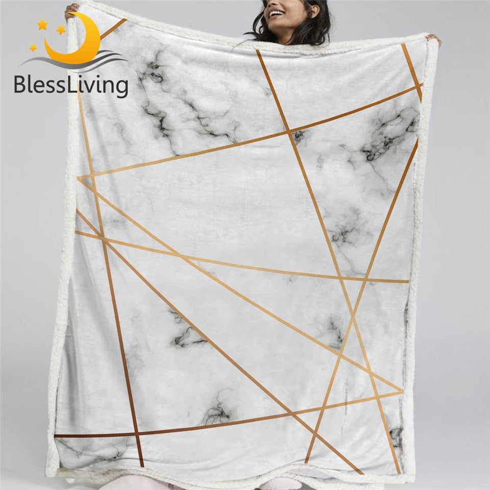 Marble Texture Throw Blankets