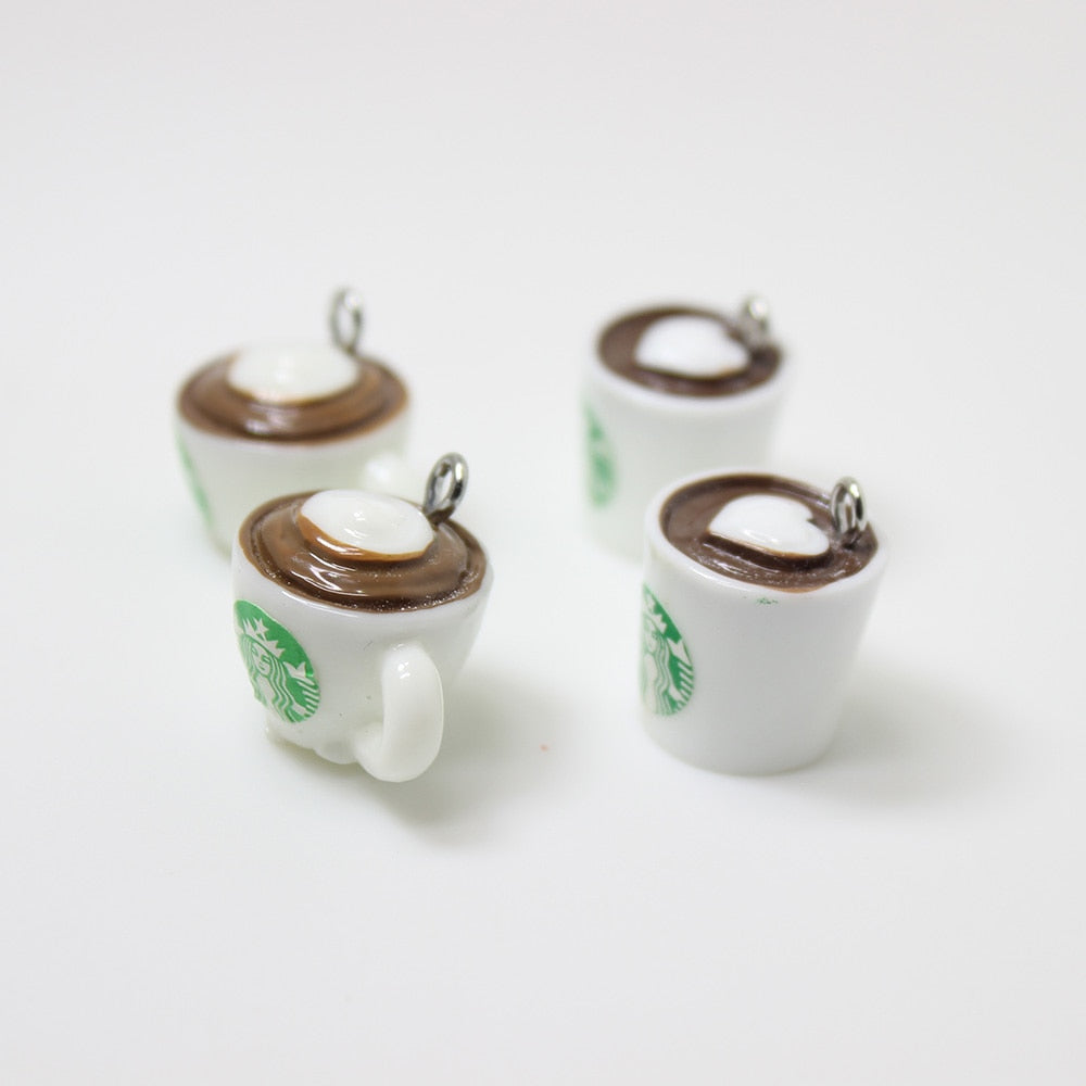 10pcs Cute Resin Mini Coffee Cup Charm