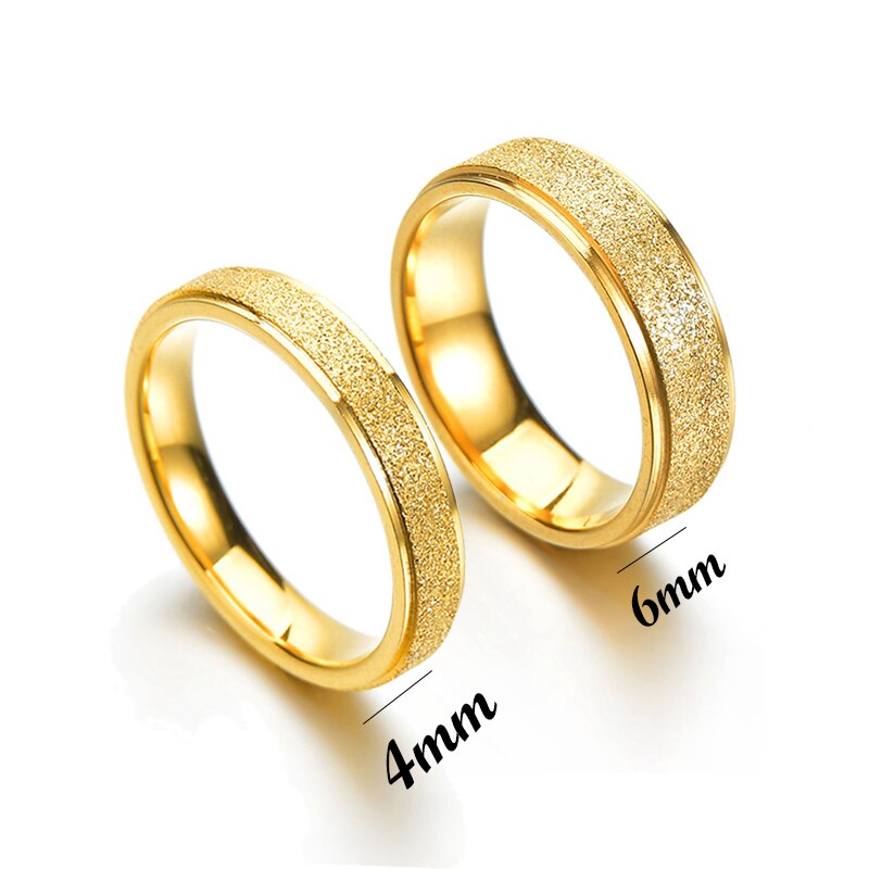 6mm Stainless Steel Glitter Couple Rings