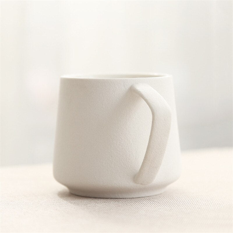 Minimalist Ceramic Coffee Cup w/ Lid and Coaster