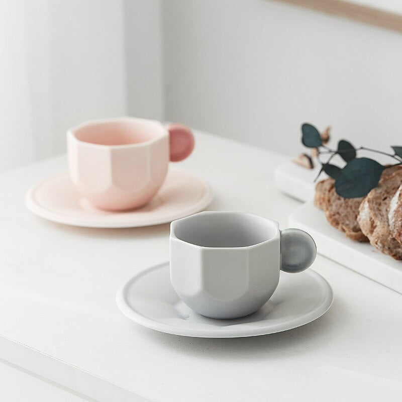 Geometric Ceramic Coffee Cup