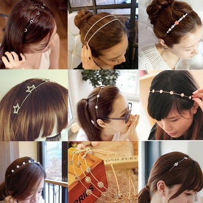 Assorted Metal Hairbands w/ Rhinestones and Leaves