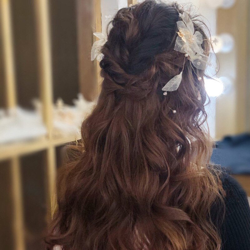 Fairy Silk Yarn Hair Clip and Earrings