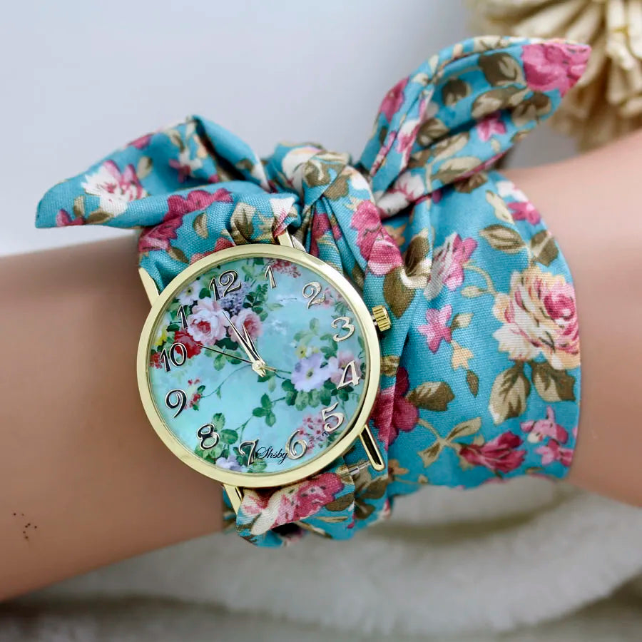 Assorted Floral Cloth Watch