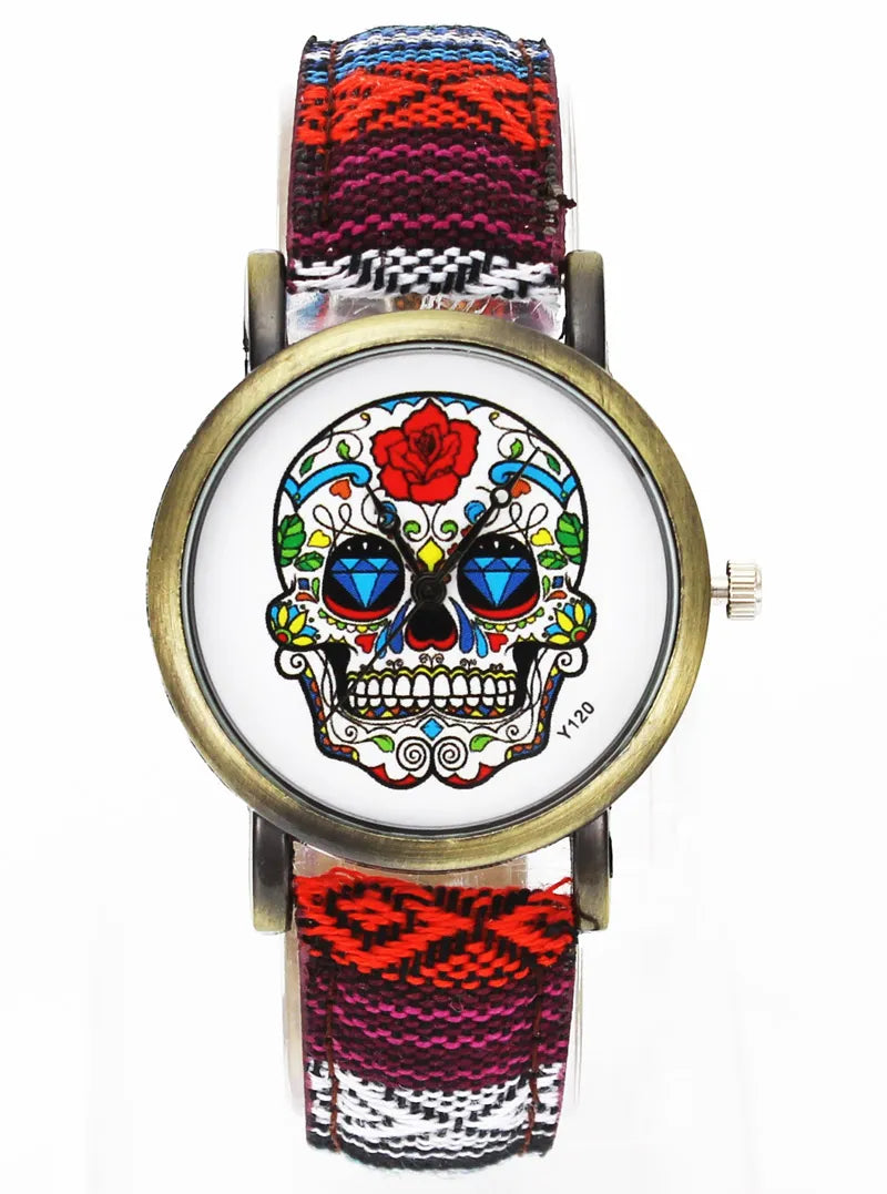 Skull and Flowers Watch