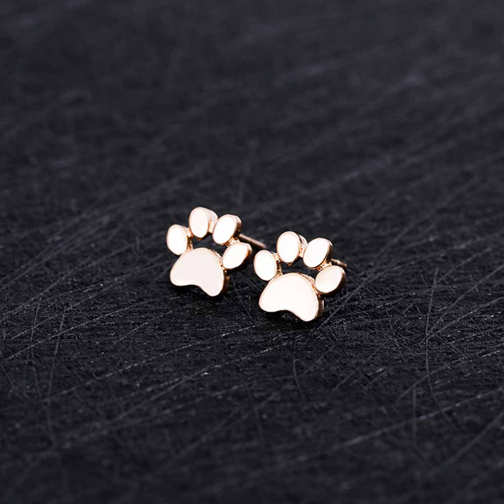 Cat and Dog Paw Stud Earrings