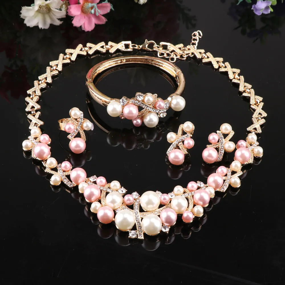 Pink Pearl Jewelry Set