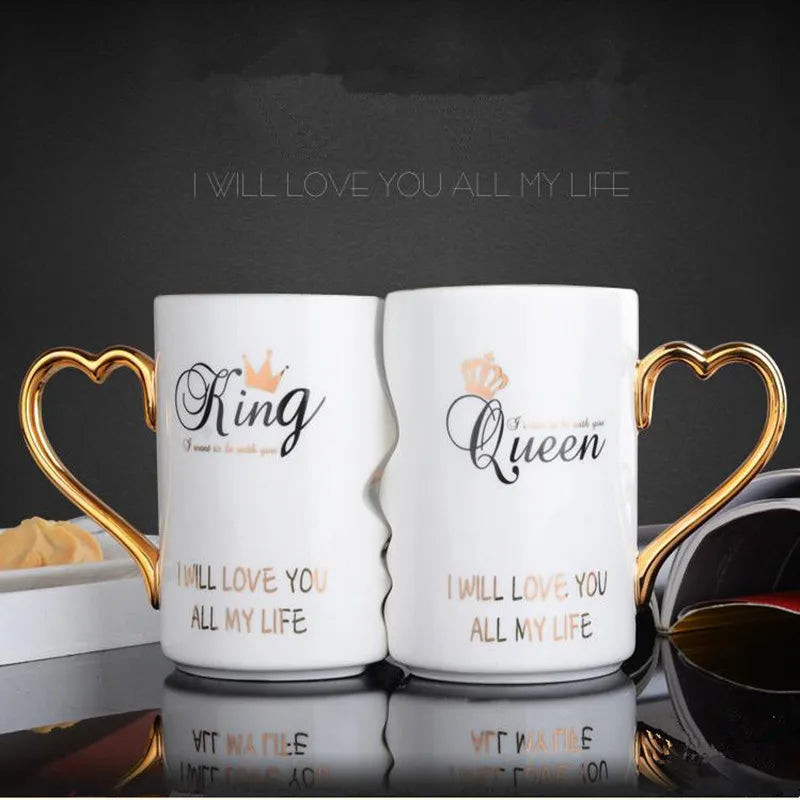 2Pcs Ceramic Couples Coffee Cups