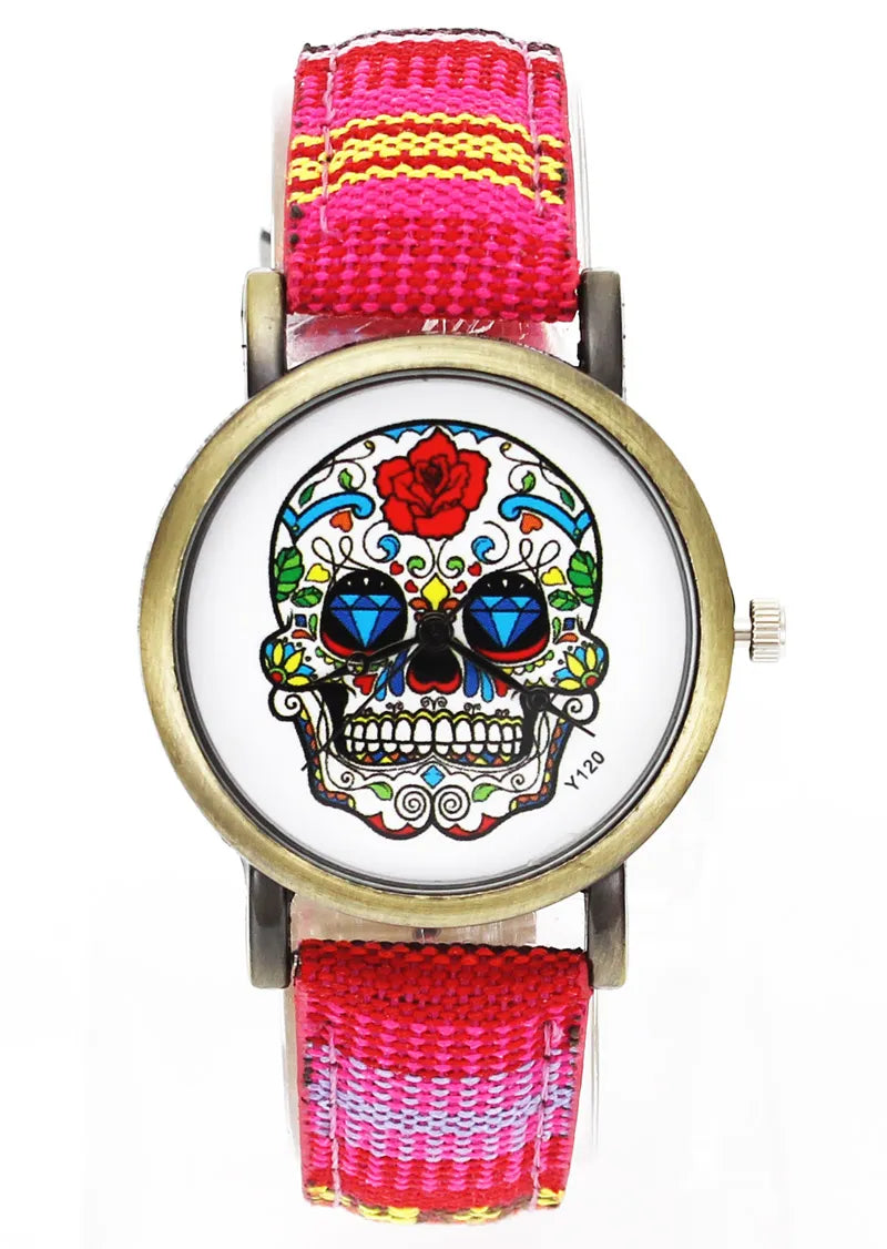 Skull and Flowers Watch