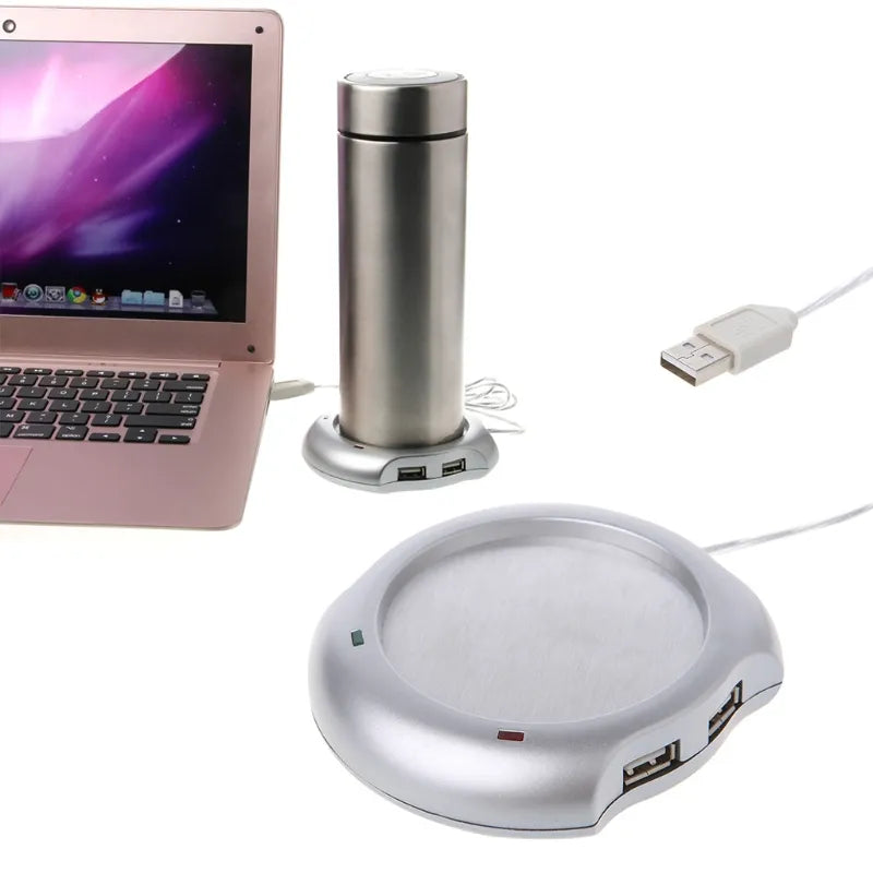 USB Coffee Mug Warmer w/ 4 Port USB Hub