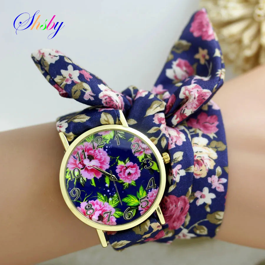 Assorted Floral Cloth Watch