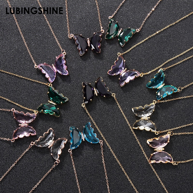 Crystal Butterfly Necklaces