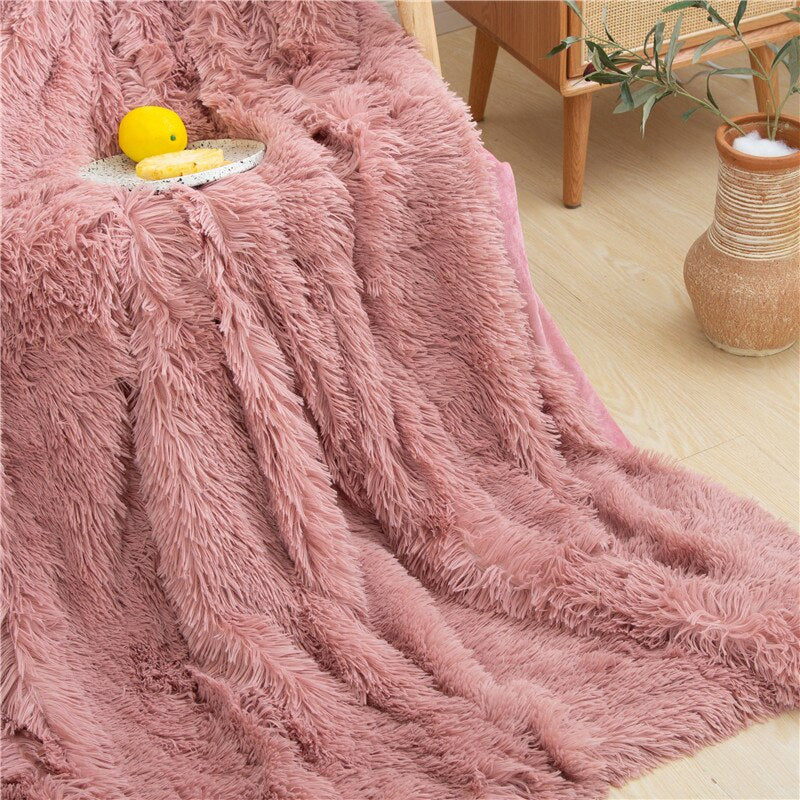 Long Plush and Fuzzy Blanket