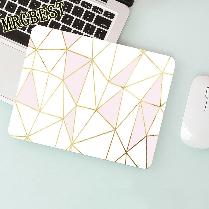 LED White Pink Marble Pattern Mouse Pad