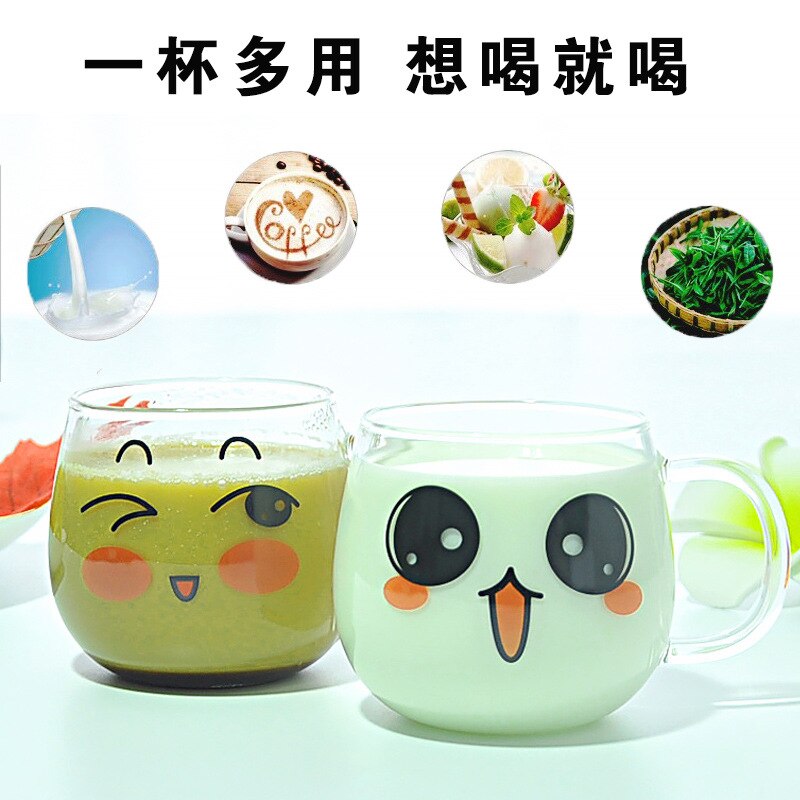 Cute Cartoon Face Clear Coffee Mugs