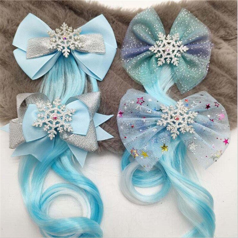 Lace Snowflake Bow Hair Clip w/ Extension