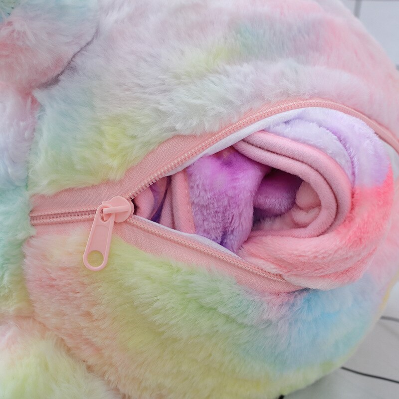 Rainbow Dinosaur Plushie w/ Blanket