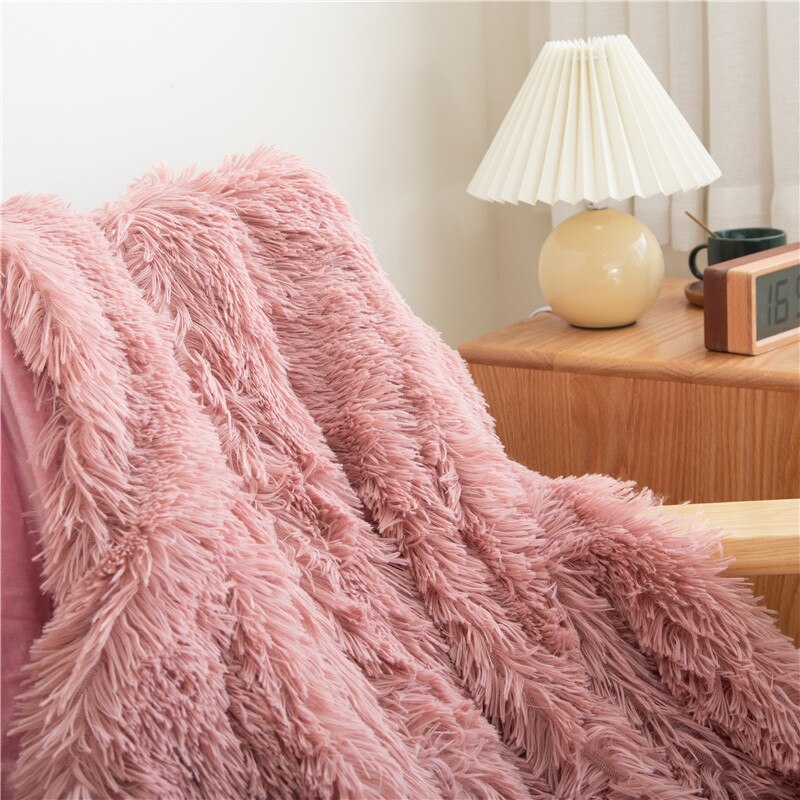 Long Plush and Fuzzy Blanket