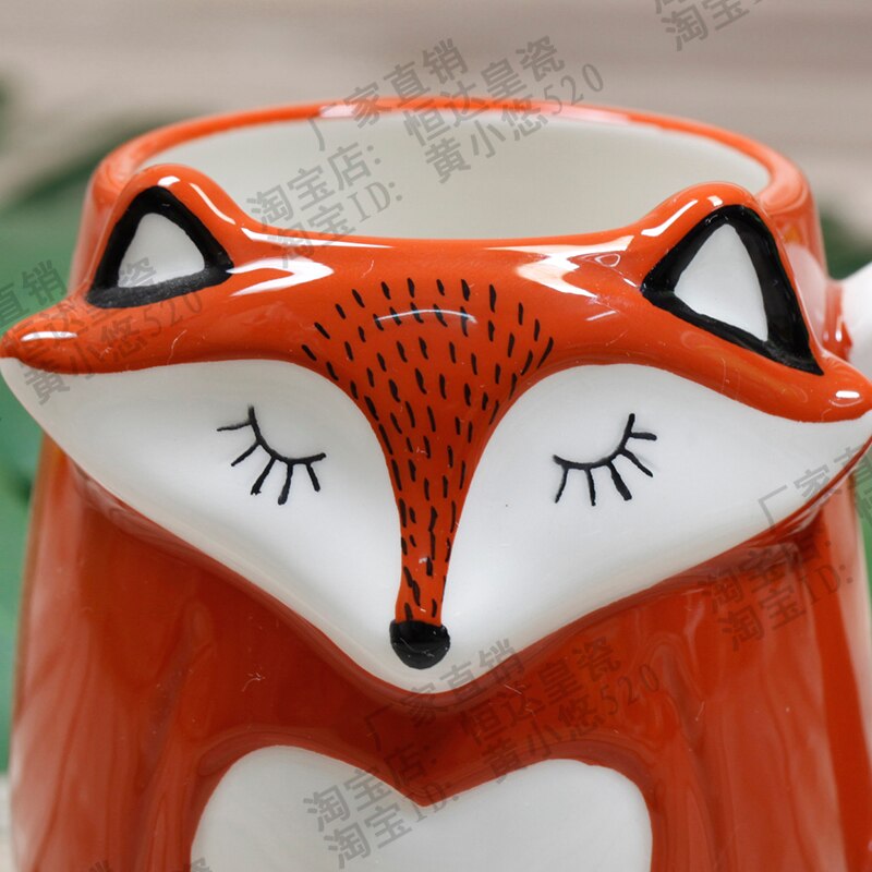 Large Ceramic Fox Coffee Mug