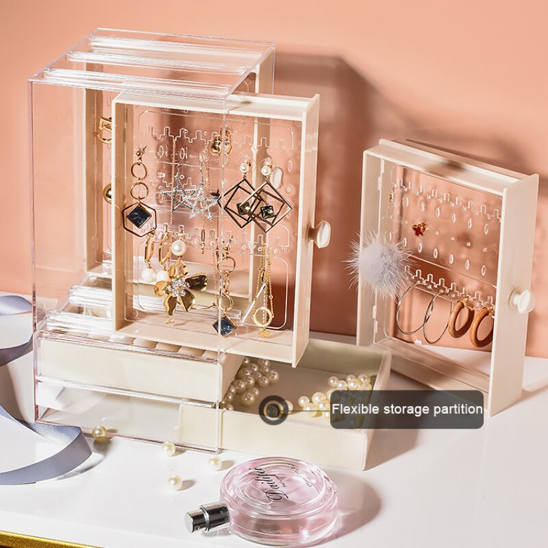 Transparent Plastic Jewelry Box Organizer