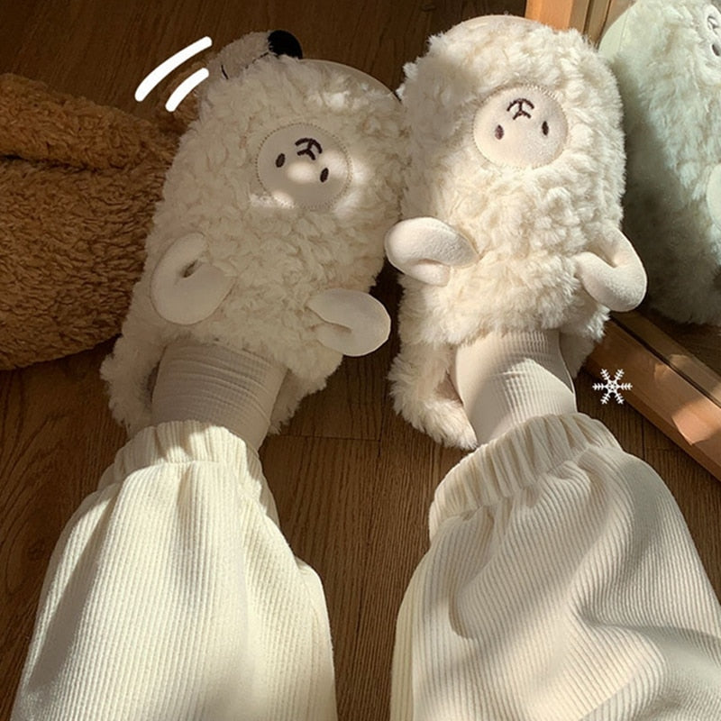 Cute Lamb Plush Slippers