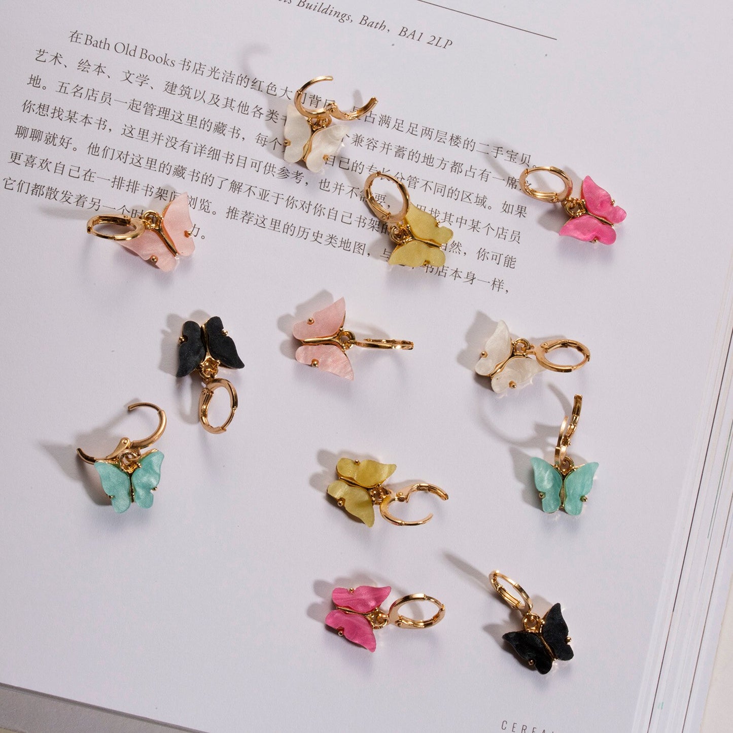 Multicolor Butterfly Dangle Earrings