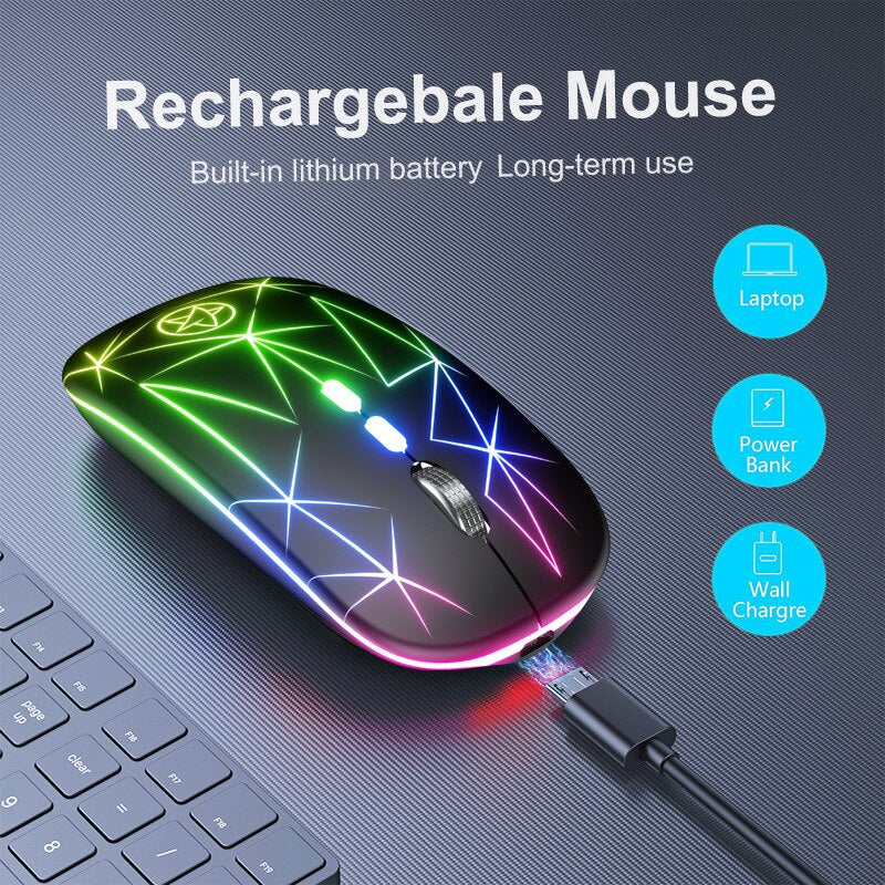 LED Rechargeable RGB Wireless Mouse