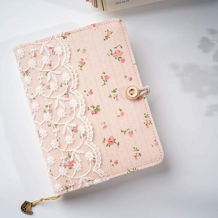 Handmade Lace Pink Notebook