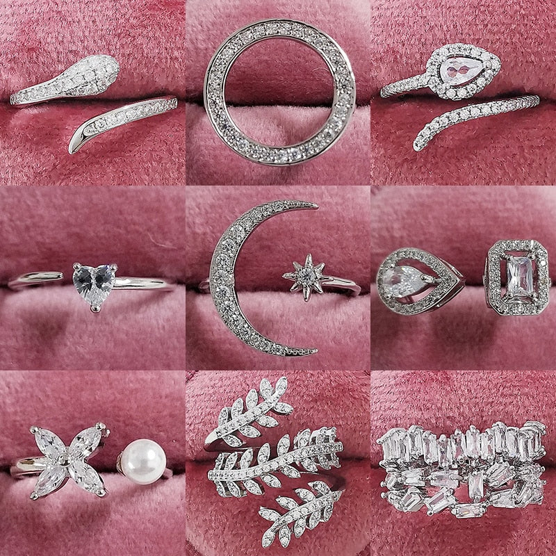 Assorted Adjustable Rhinestone Rings