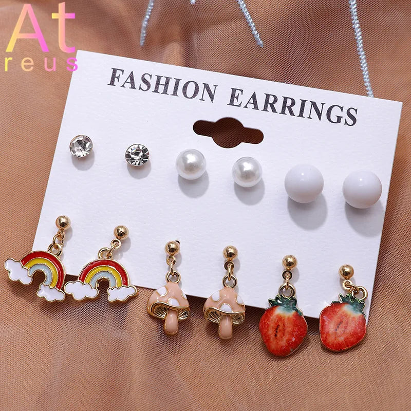 6Pcs Assorted Dangling Earrings
