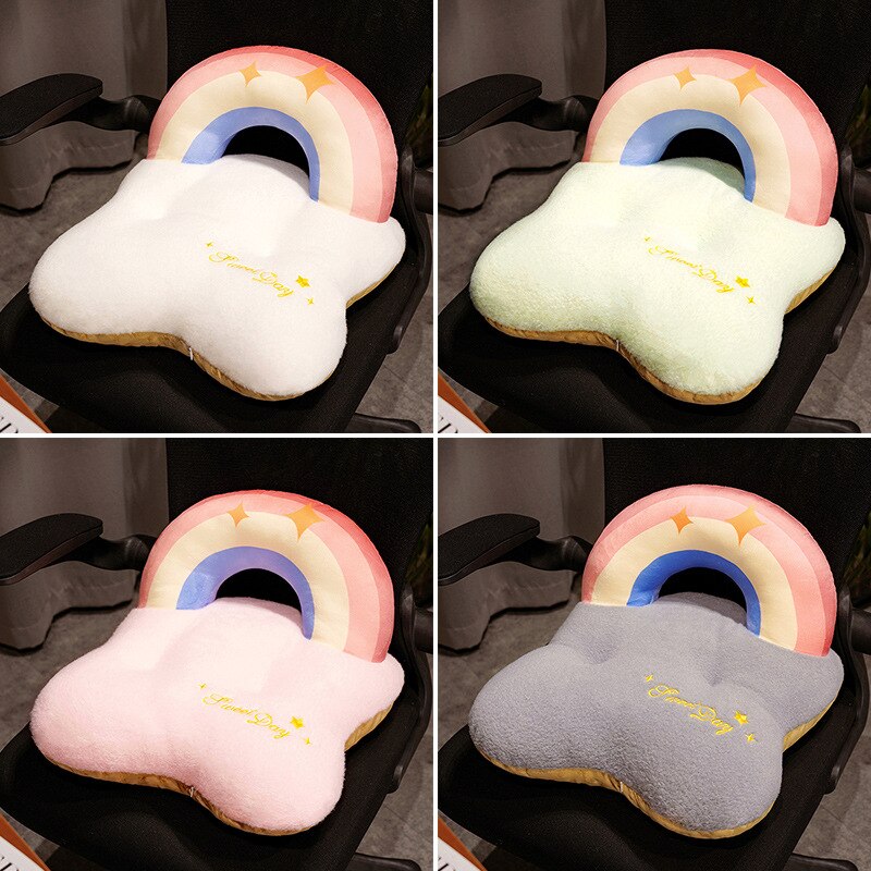 Rainbow Cloud Plush Seat Cushion