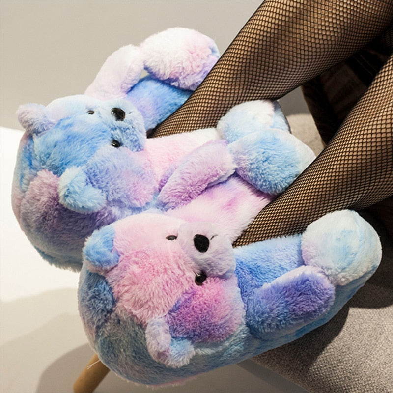 Fluffy Teddy Bear Slippers