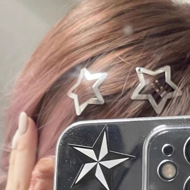 Silver Star Hair Clips