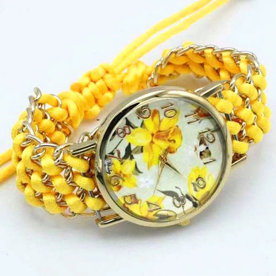 Flowery Hand Knitted Watch