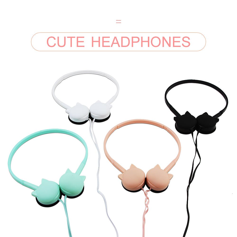 Cute Kitty Cat Wired Headphones