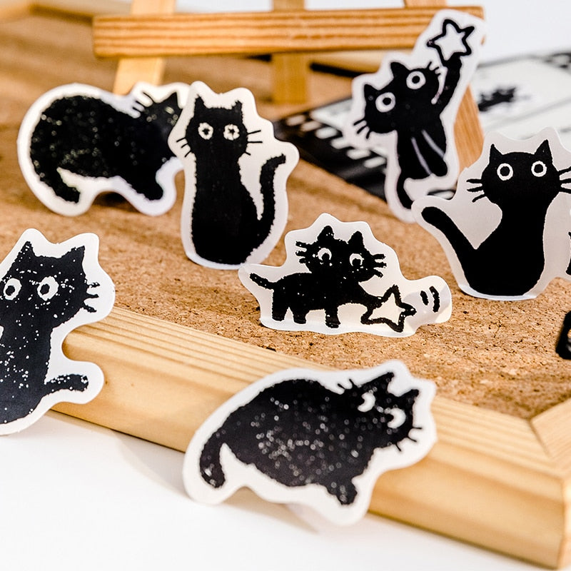 45Pcs Black Cat Series Stickers