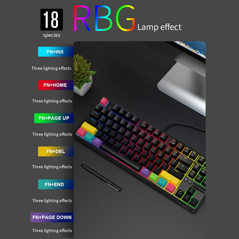 Light Up Rainbow Bluetooth Wireless Keyboard
