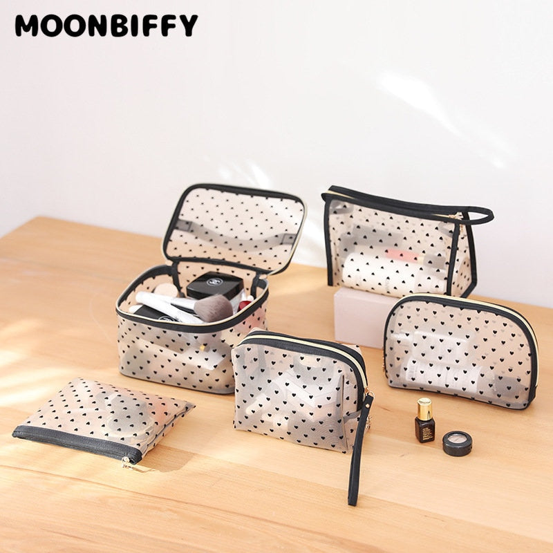 Clear Polka Dotted Cosmetic Makeup Bag
