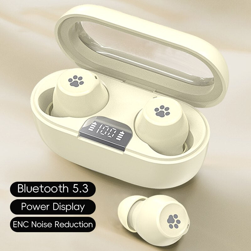 Cute Bluetooth Earphones w/ Digital Display