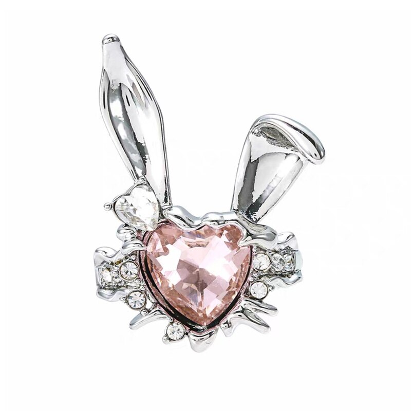 Pink Rabbit Ear Ring