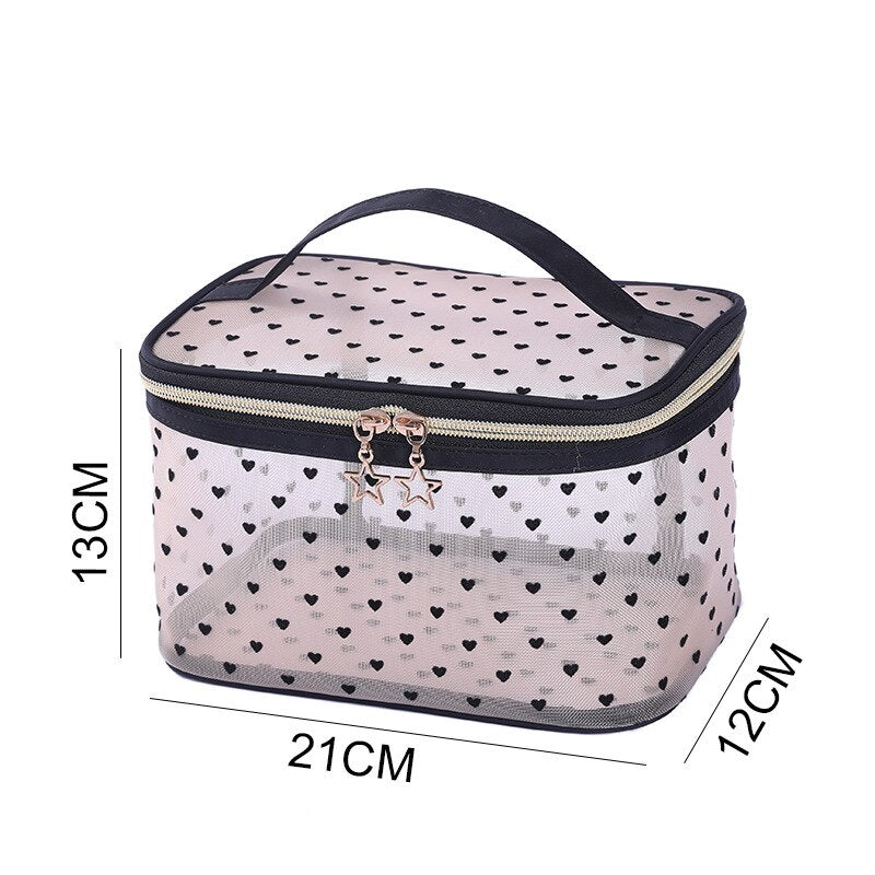Clear Polka Dotted Cosmetic Makeup Bag